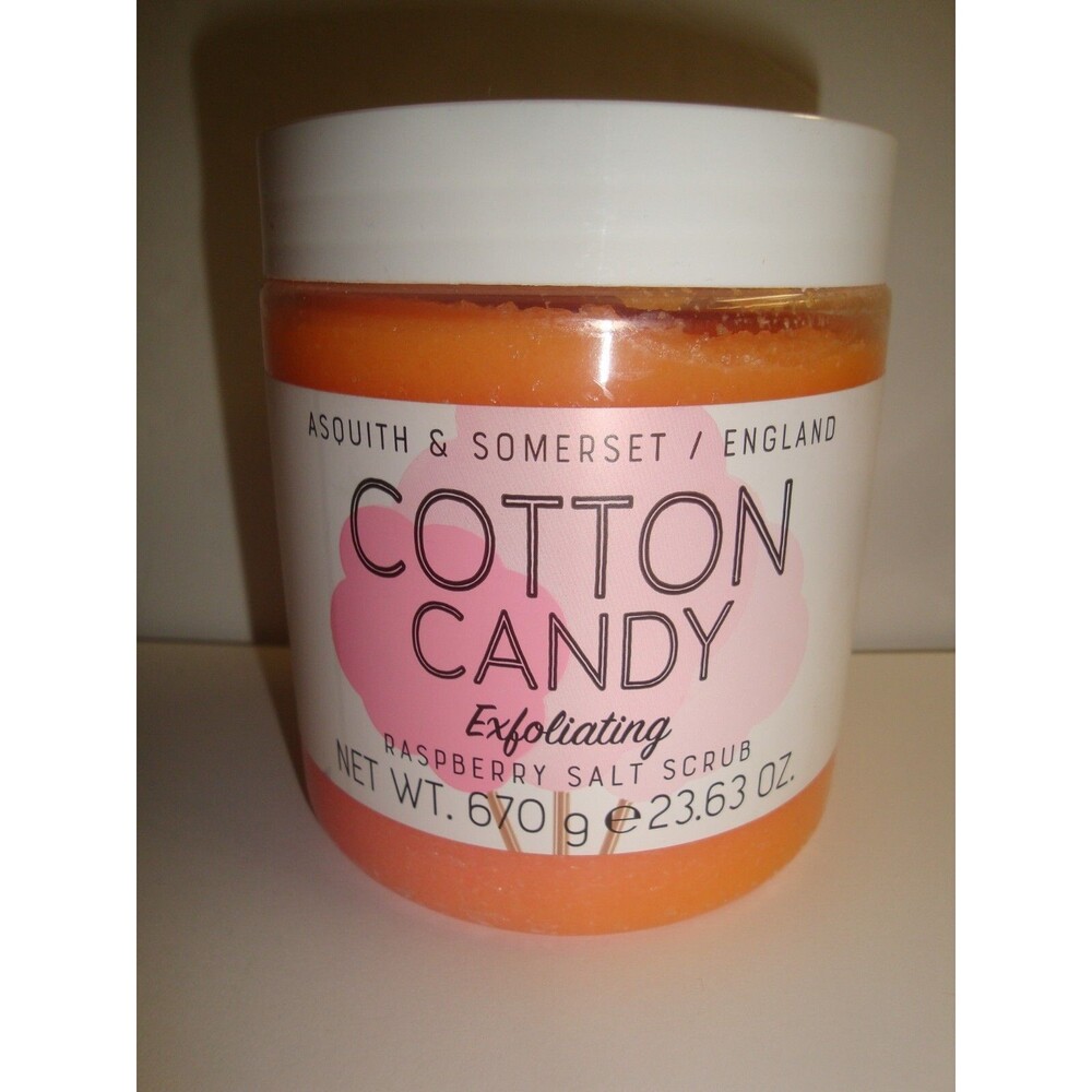 New Asquith & Somerset Body Salt Scrub 19.4 oz Jar - Raspberry Cotton Candy